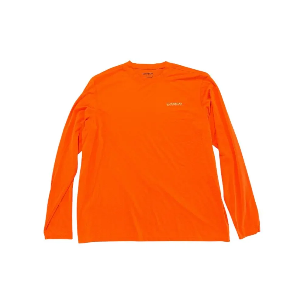 Magellan Outdoors Shirt Men’s L Orange Long Sleeve Performance Tee UPF Quick Dry - Picture 2 of 9